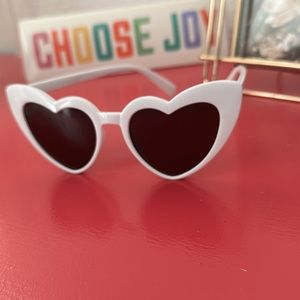White Heart Shaped Sunglasses